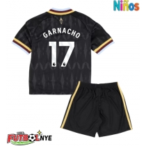 Camiseta Aston Villa Alejandro Garnacho #17 Visitante Equipación para niños 2026-27 manga corta (+ pantalones cortos)
